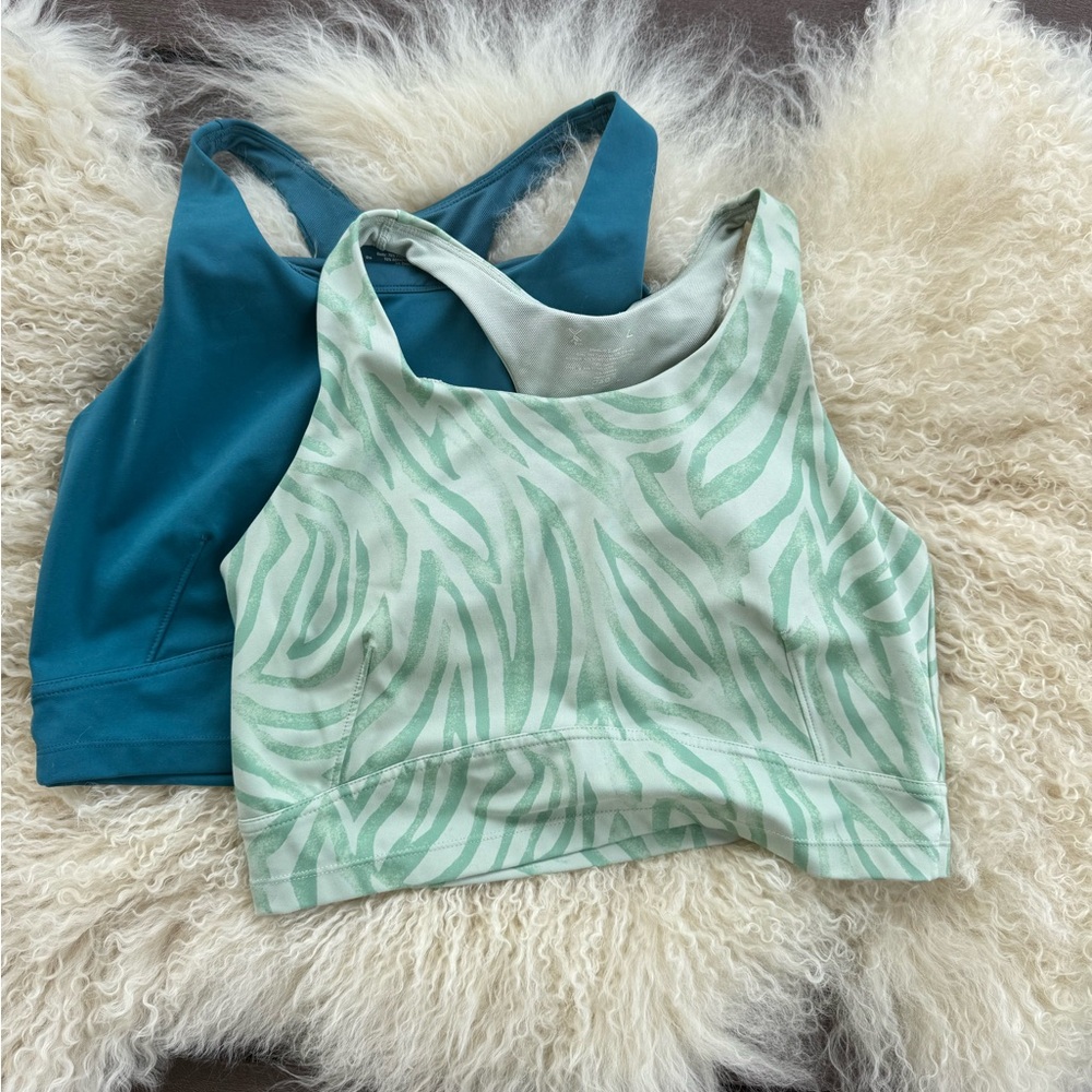Green and Blue Women's Sports Bras